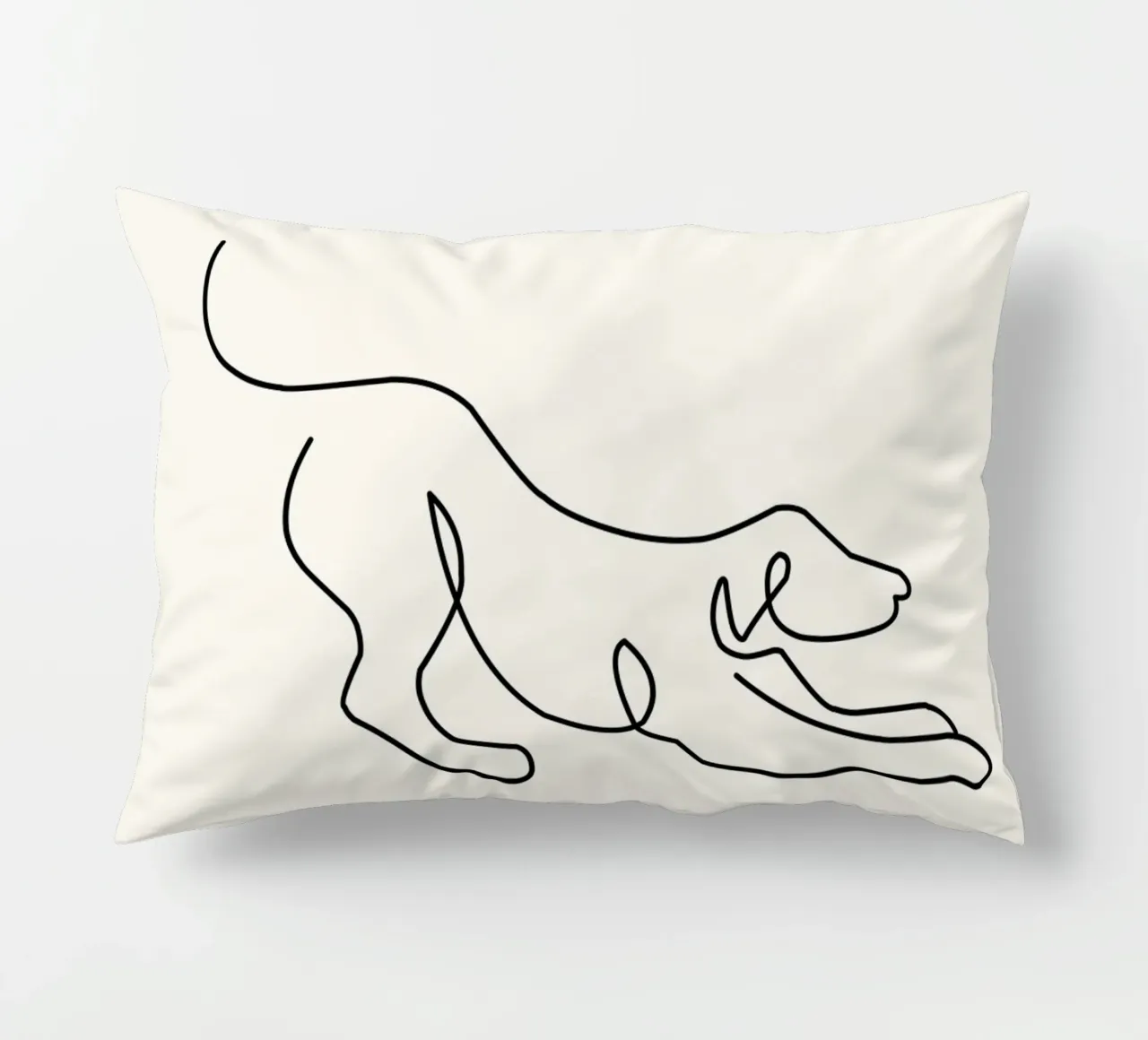 Picasso Dog Line Art Print | Minimalista Animale Schizzo Moderno cuscino da NorwesClub
