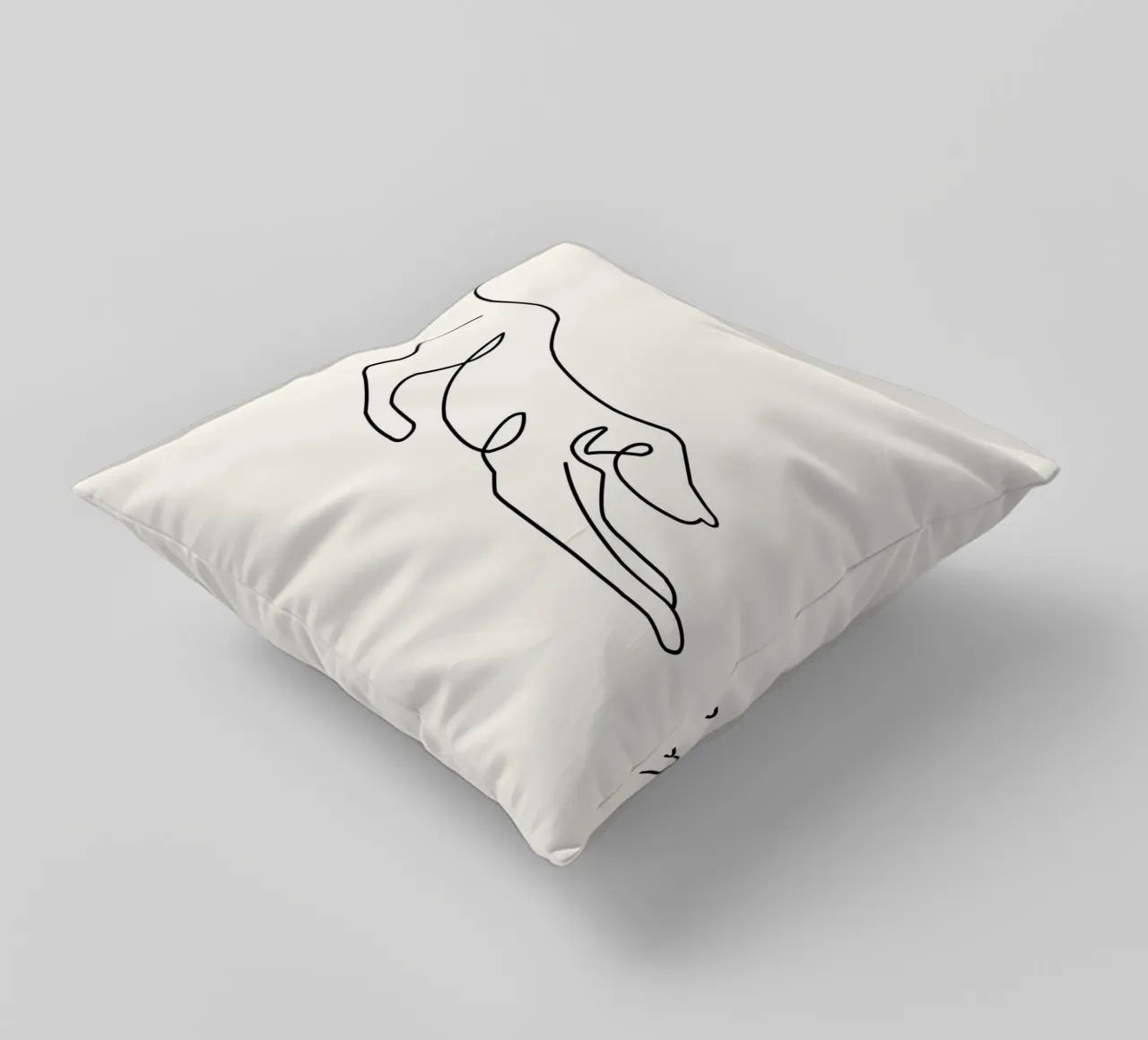 Picasso Dog Line Art Print | Minimalista Animale Schizzo Moderno cuscino da NorwesClub