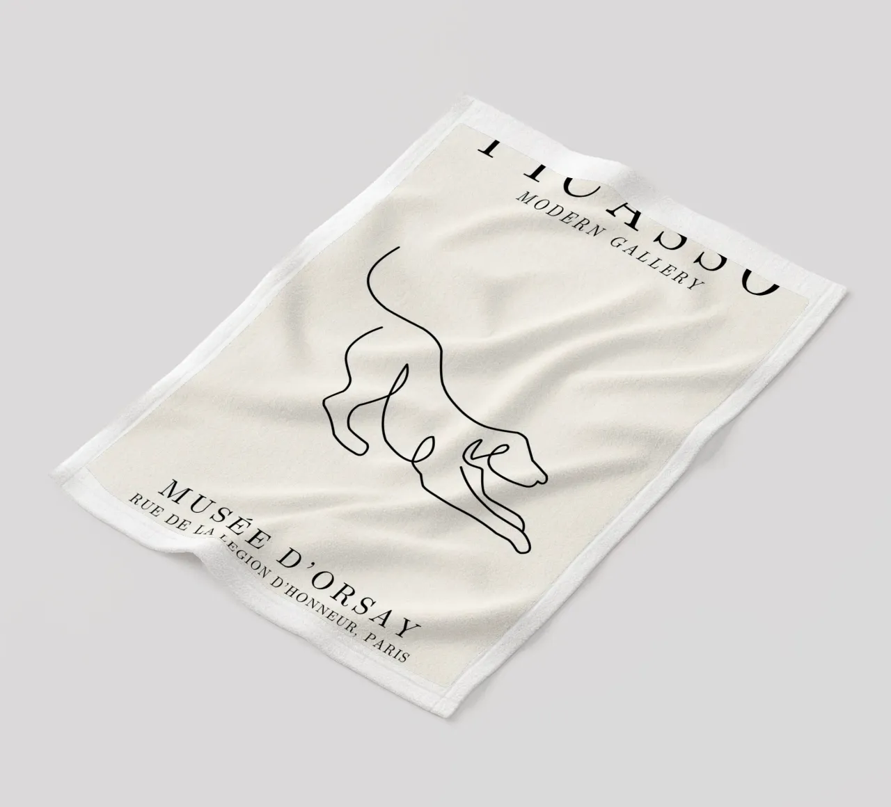 Picasso Dog Line Art Print | Minimalist Animal Sketch Modern fleece blanket by NorwesClub