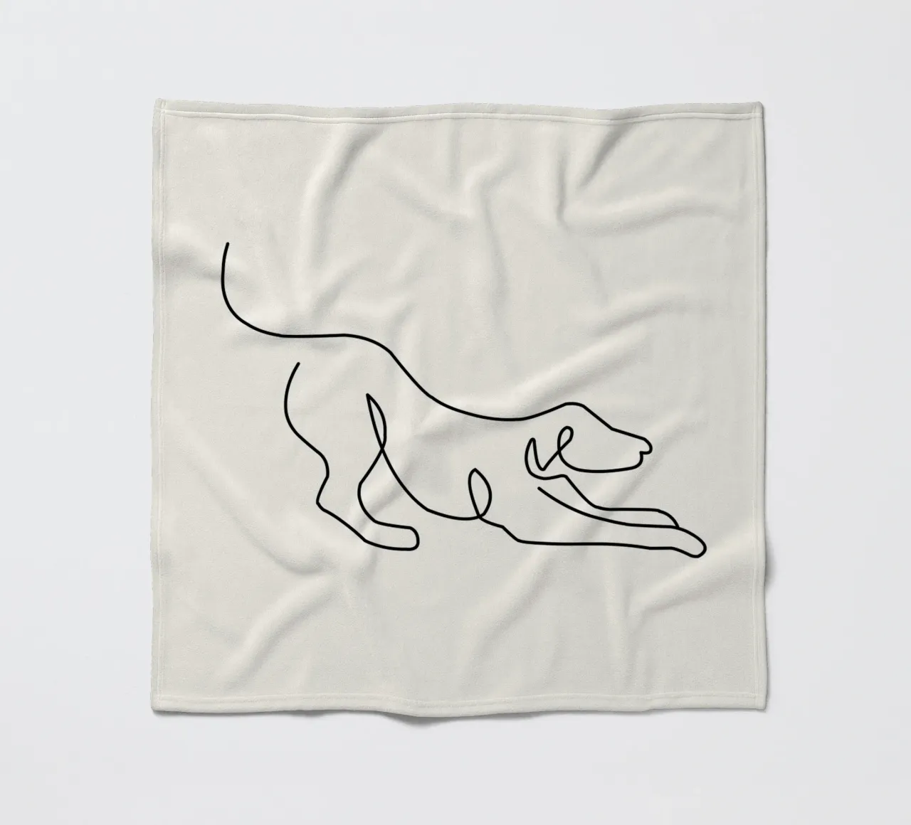 Picasso Dog Line Art Print | Minimalist Animal Sketch Modern fleece blanket by NorwesClub