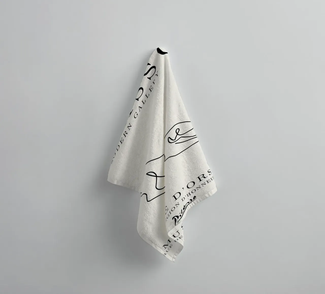 Picasso Dog Line Art Print | Minimalista Animale Schizzo Moderno asciugamano da bagno da NorwesClub