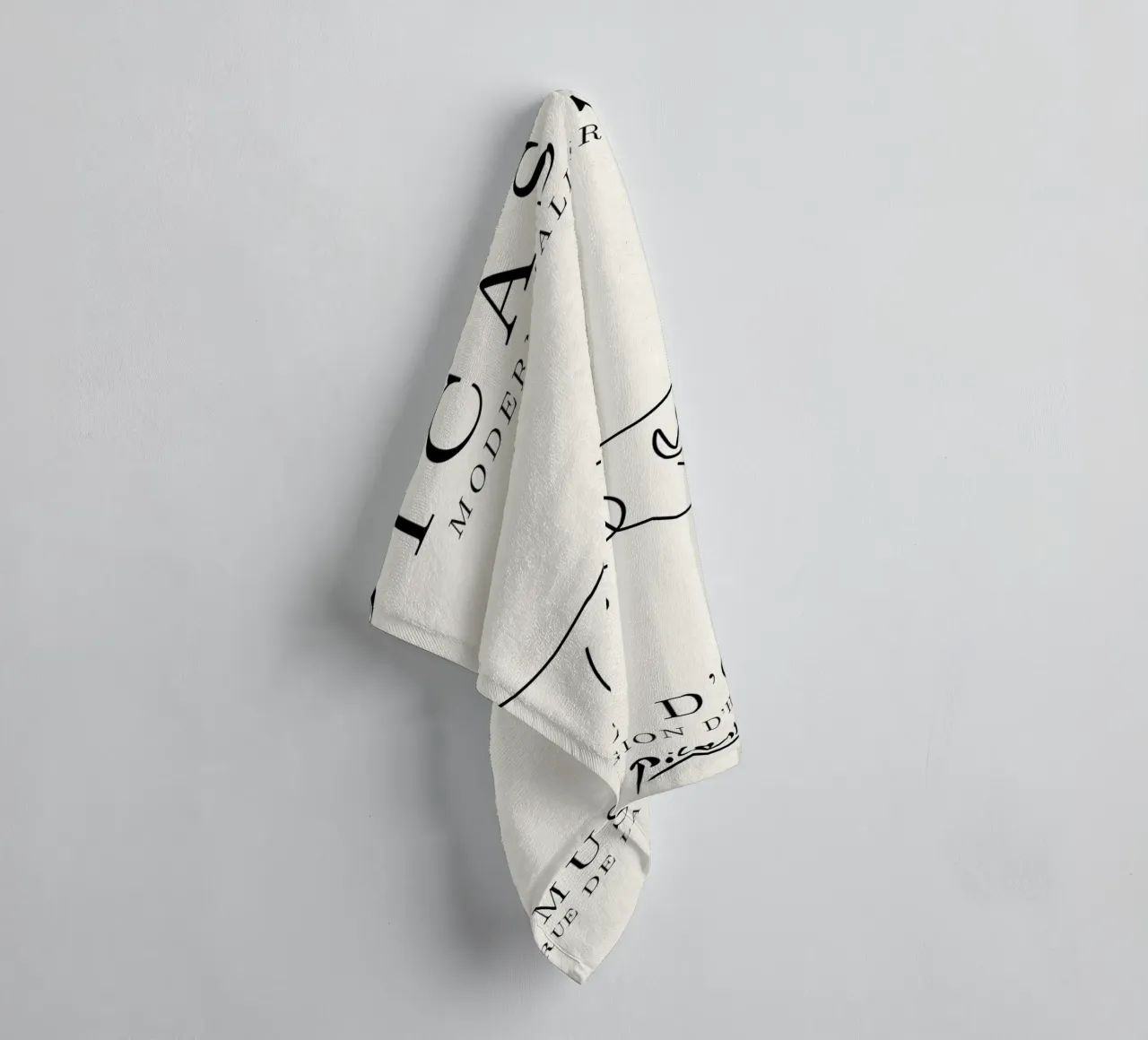 Picasso Dog Line Art Print | Minimalista Animale Schizzo Moderno asciugamano da bagno da NorwesClub