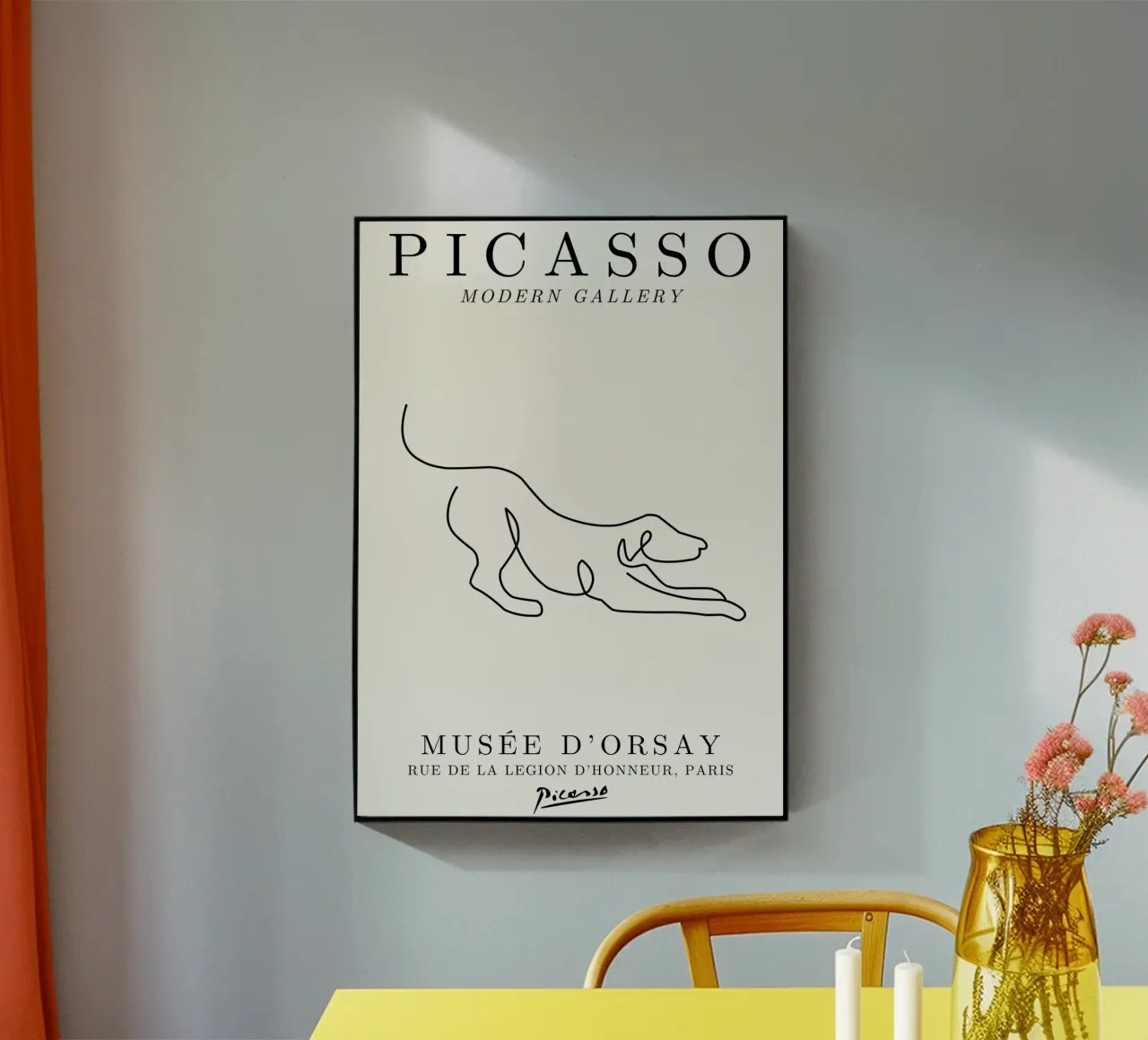 Picasso Dog Line Art Print | Minimalist Animal Sketch Modern metacrilato de NorwesClub