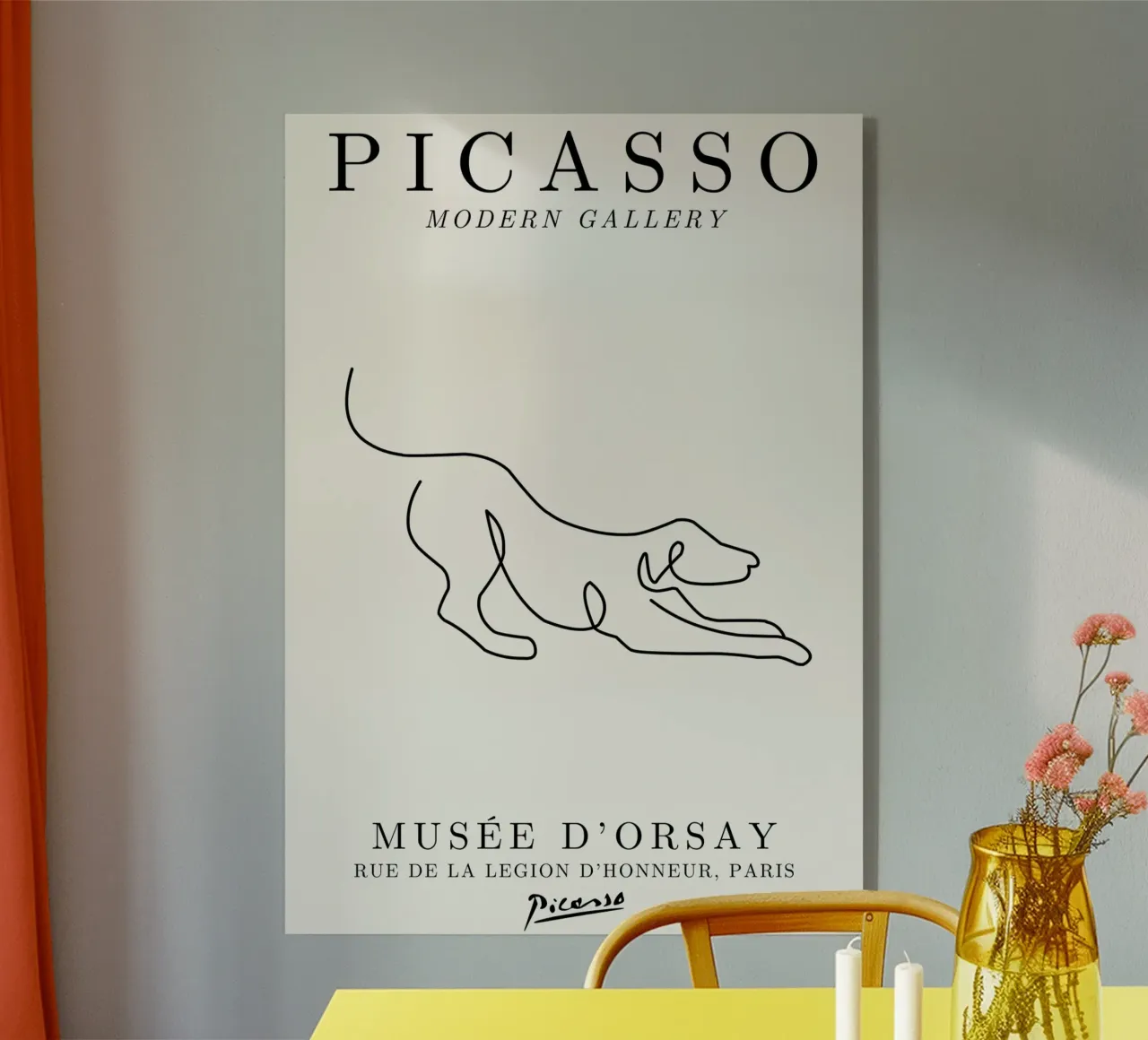 Picasso Dog Line Art Print | Minimalist Animal Sketch Modern metacrilato de NorwesClub
