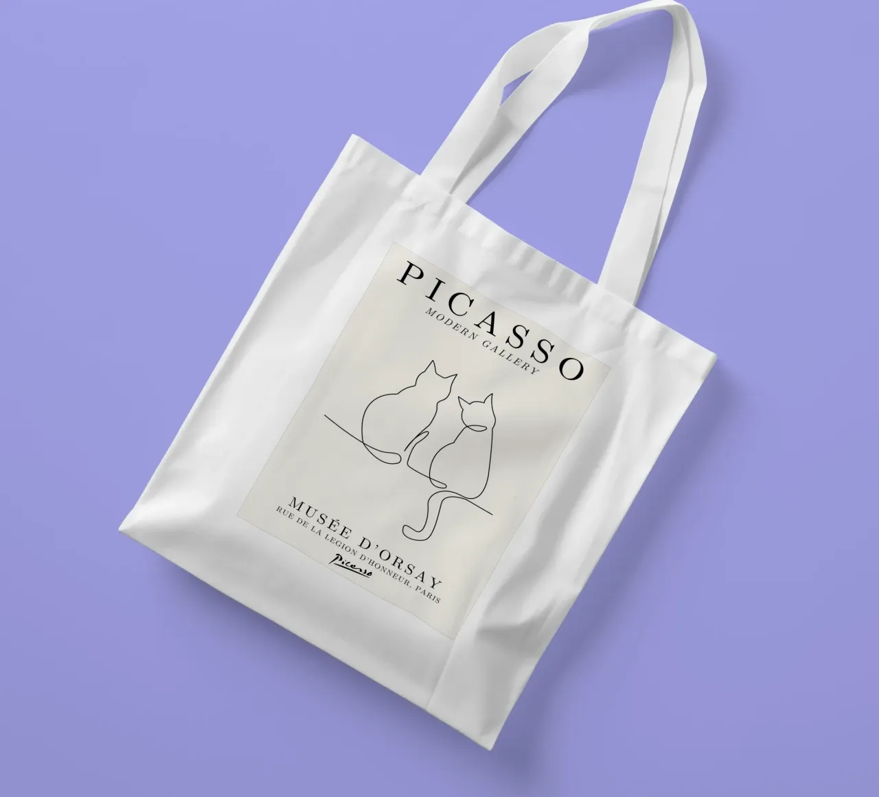 Picasso Cats Line Art Print | Minimalist Feline Sketch Mode tote bag by NorwesClub