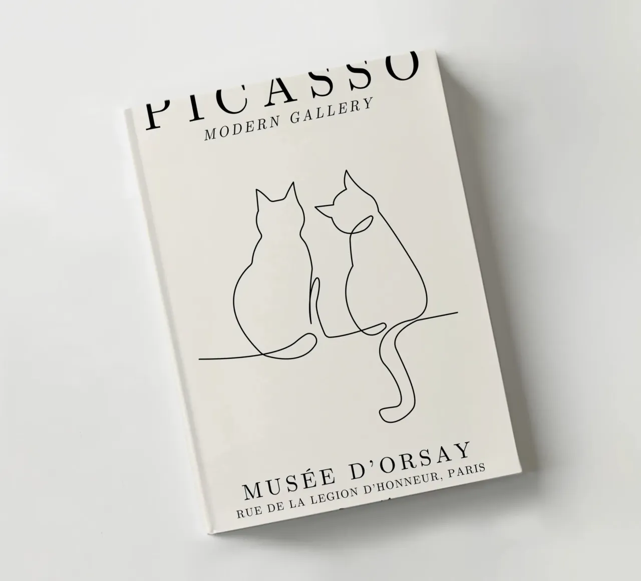 Picasso Cats Line Art Print | Minimalist Feline Sketch Mode notebook by NorwesClub