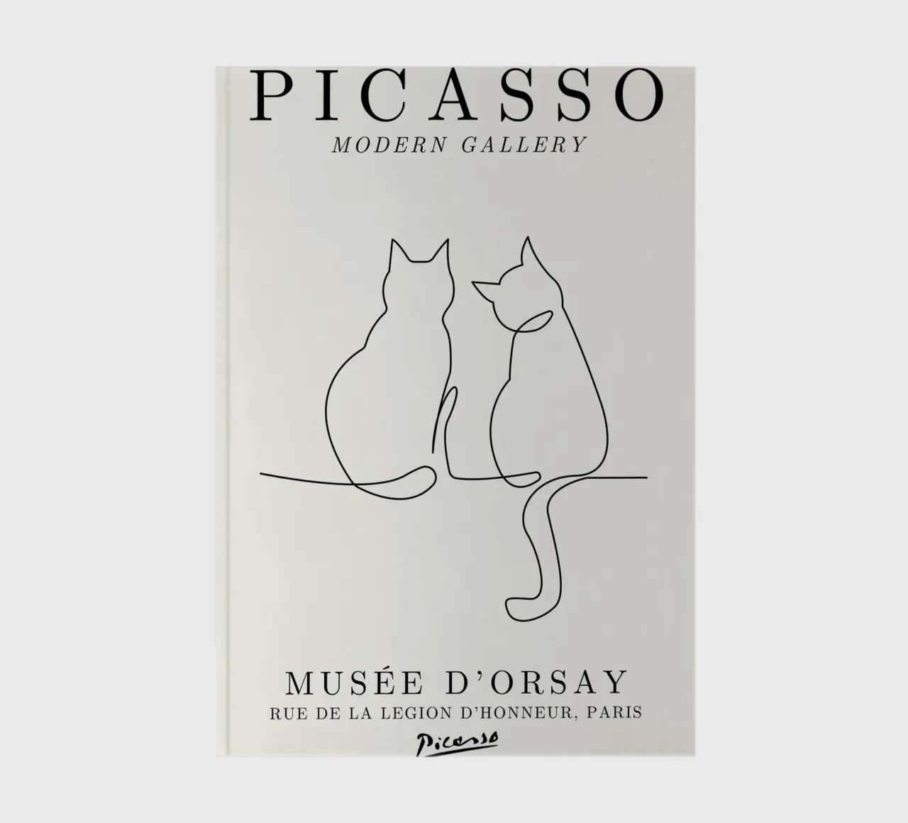 Picasso Cats Line Art Print | Minimalist Feline Sketch Mode notebook by NorwesClub