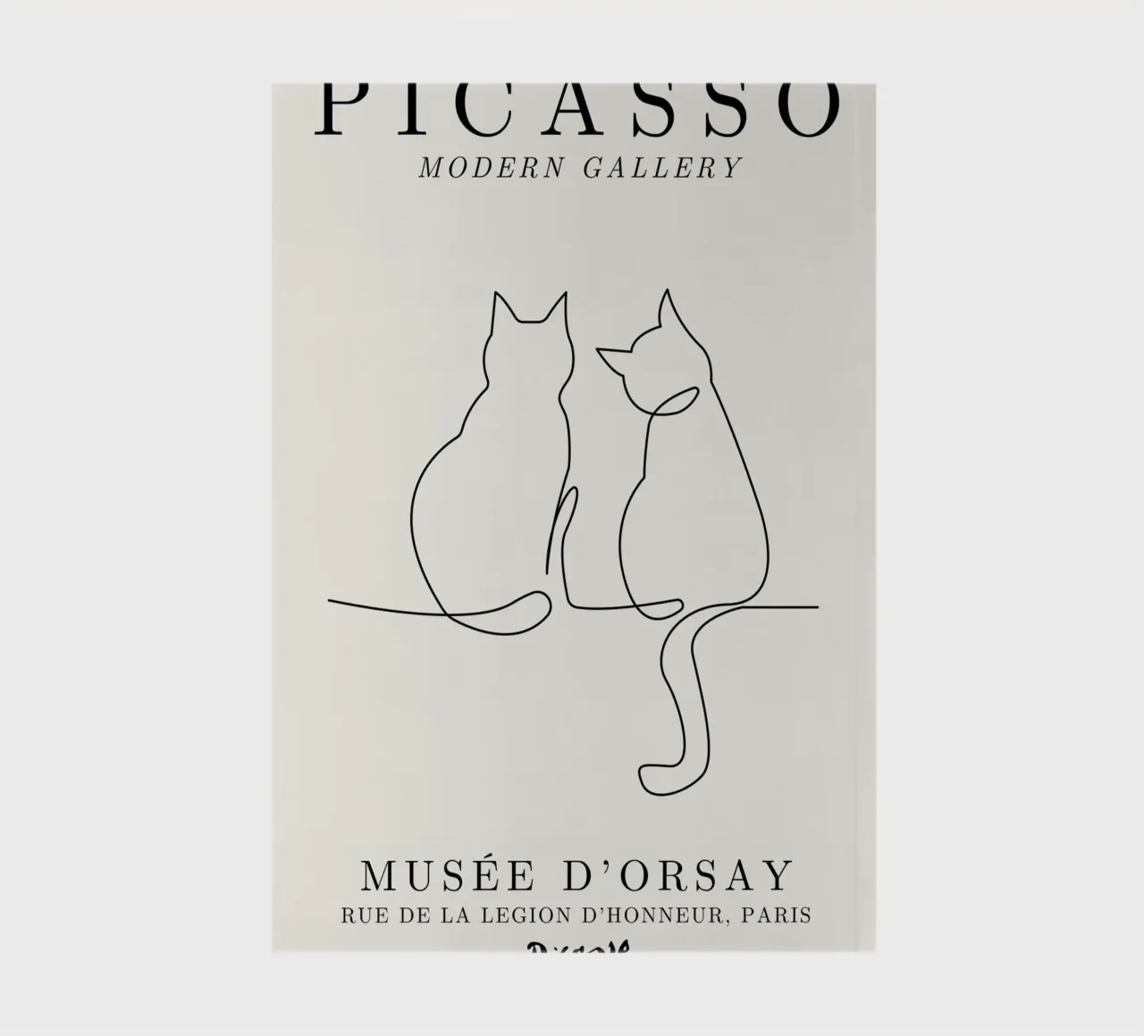 Picasso Cats Line Art Print | Minimalist Feline Sketch Mode notebook by NorwesClub