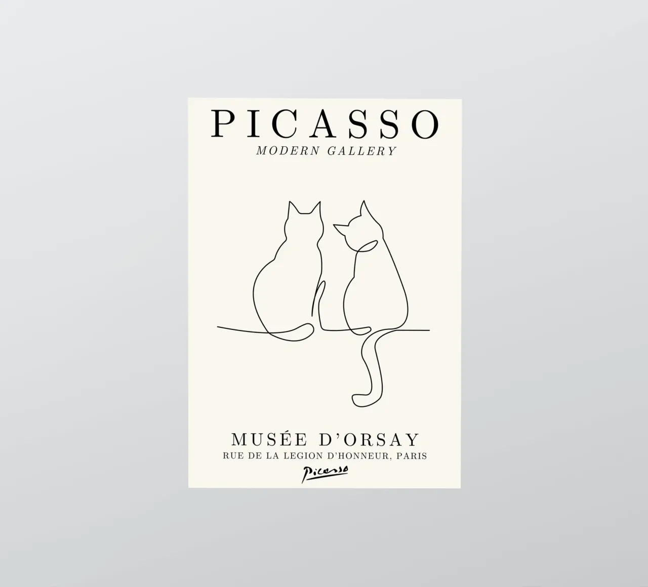 Picasso Cats Line Art Print | Minimalist Feline Sketch Mode autocollant de NorwesClub