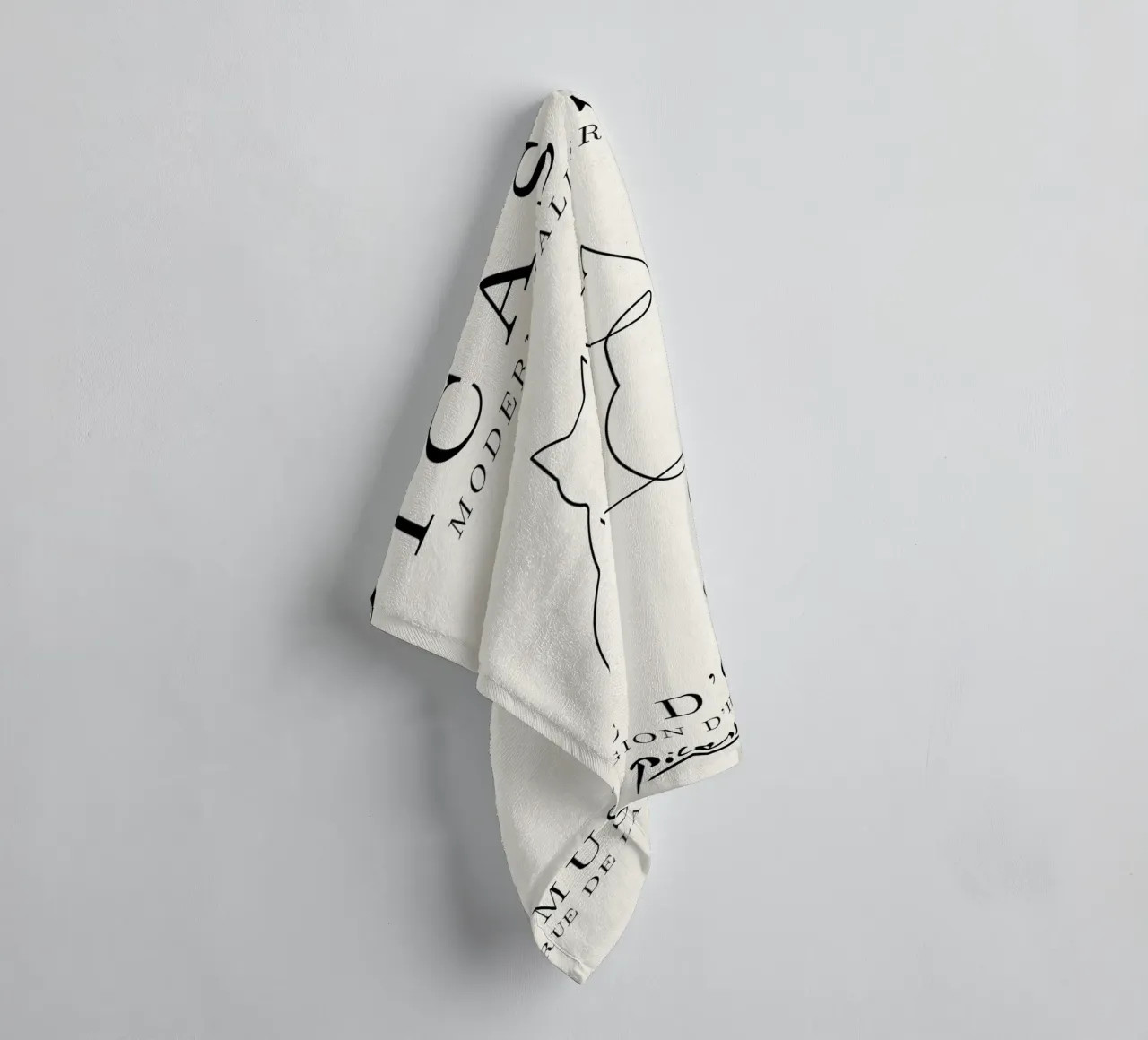 Picasso Cats Line Art Print | Minimalist Feline Sketch Mode towel by NorwesClub