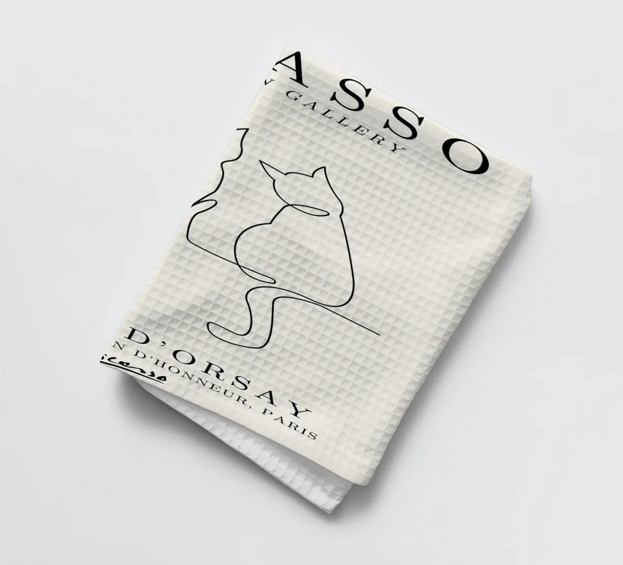 Picasso Cats Line Art Print | Minimalist Feline Sketch Mode torchon de NorwesClub