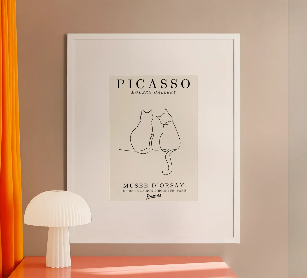 Picasso Cats Line Art Print | Minimalist Feline Sketch Mode hahnemühle by NorwesClub