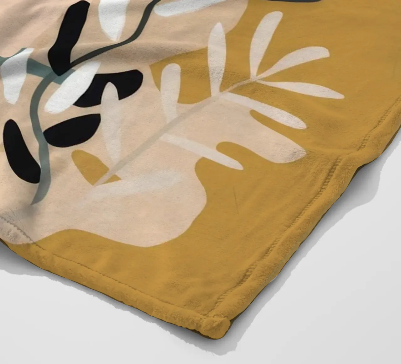 Serene Floral Contemplation fleece blanket by Petal Canvas