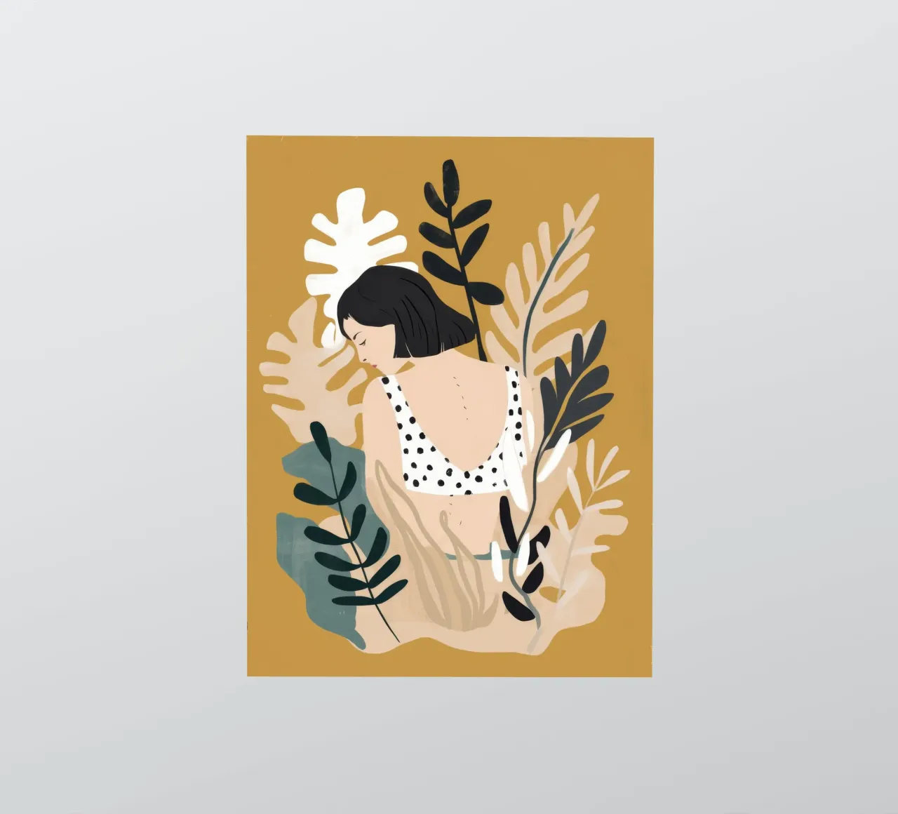 Serene Floral Contemplation sticker by Petal Canvas