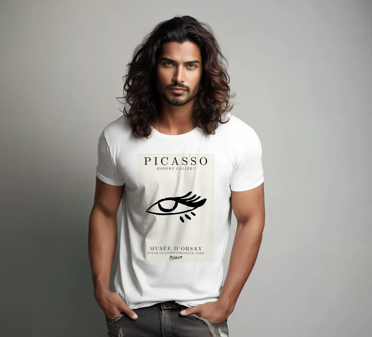 Picasso Eye Abstract Line Art Print | Expressionist Modern T camiseta de NorwesClub