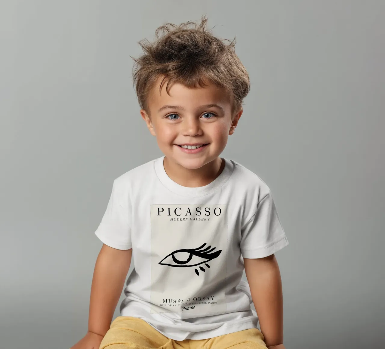 Picasso Oog Abstracte Lijn Kunst Print | Expressionist Modern T kinder t-shirt van NorwesClub
