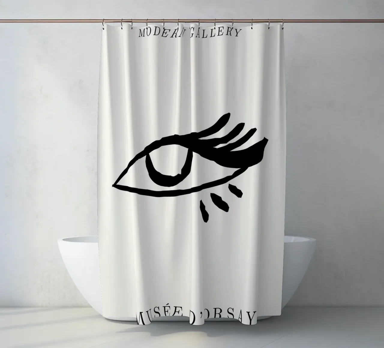Picasso Eye Abstract Line Art Print | Expressionist Modern T Duschvorhang von NorwesClub