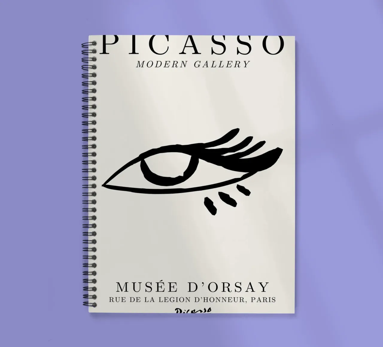 Picasso Eye Abstract Line Art Print | Expressionist Modern T spiral notebook by NorwesClub