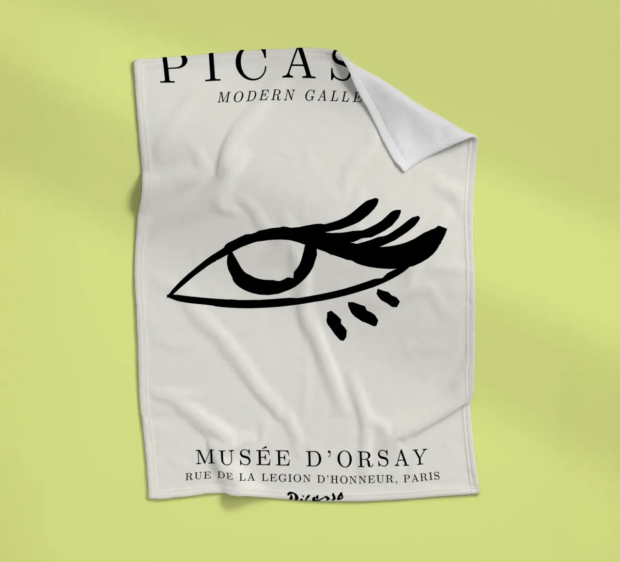 Picasso Eye Abstract Line Art Print | Expressionist Modern T Fleecedecke von NorwesClub