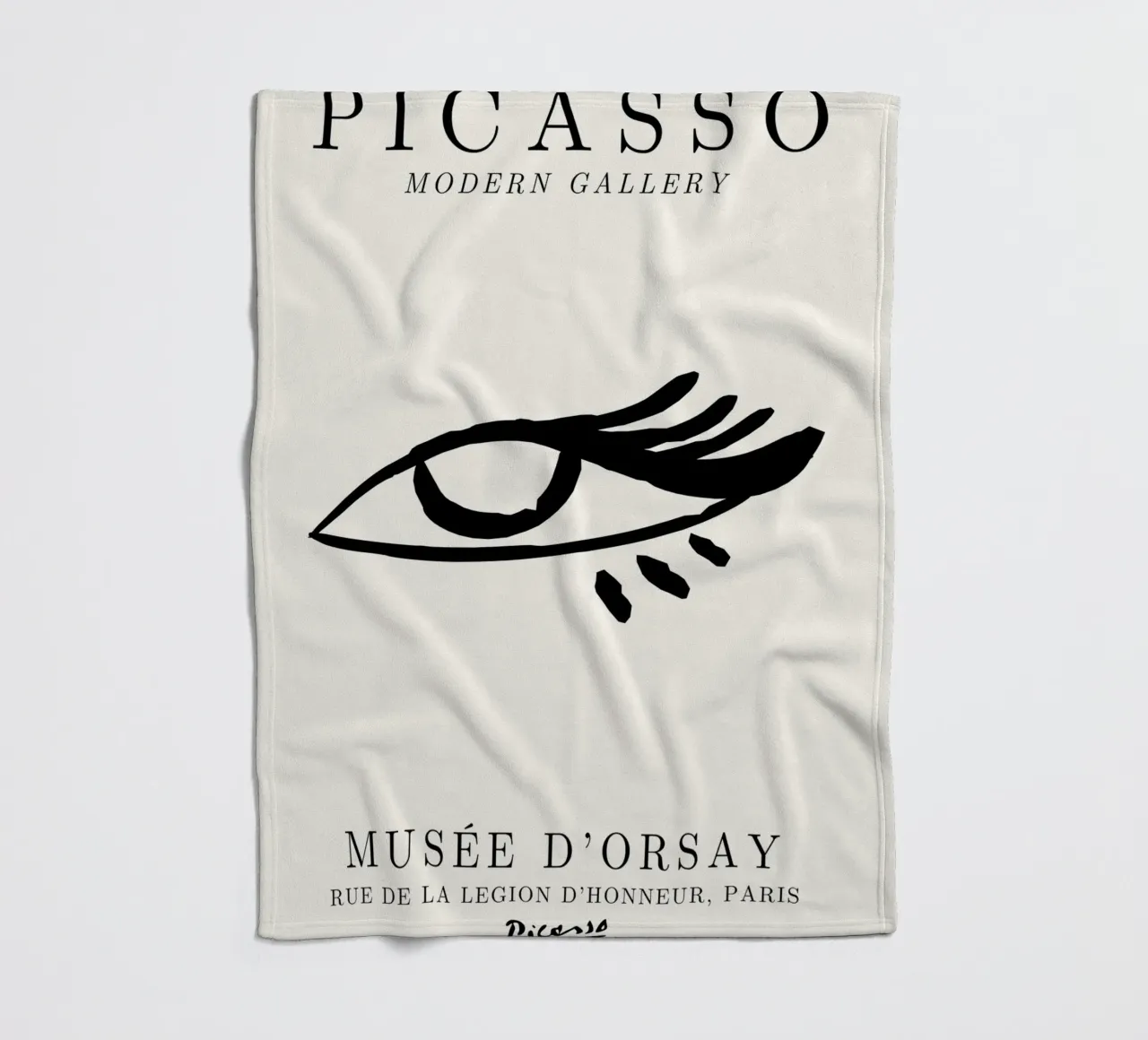 Picasso Eye Abstract Line Art Print | Expressionist Modern T Fleecedecke von NorwesClub