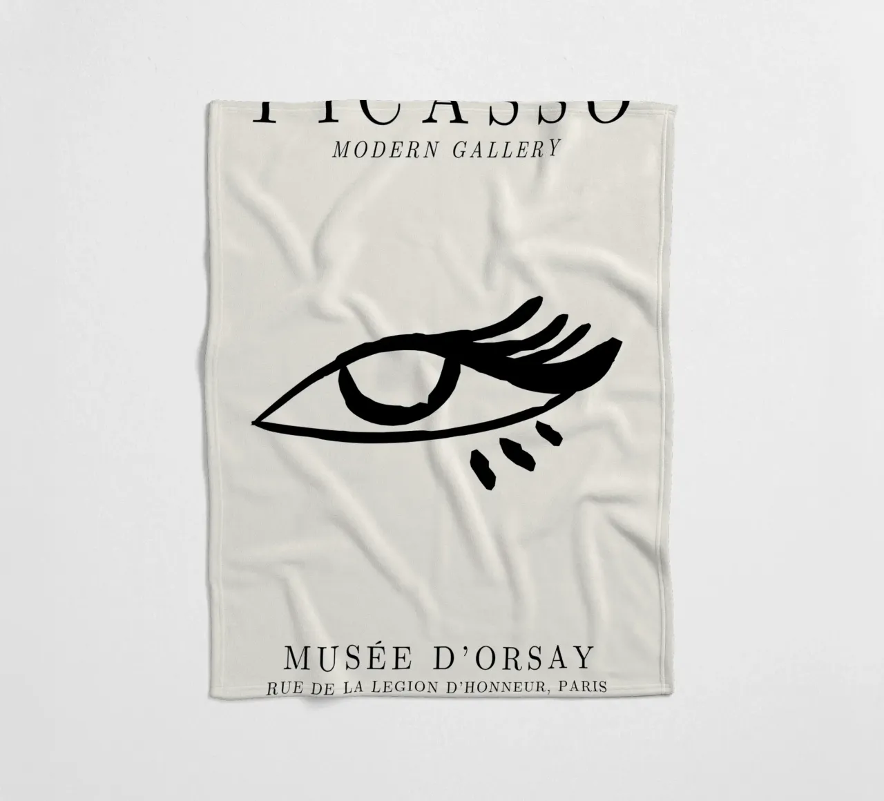 Picasso Eye Abstract Line Art Print | Expressionist Modern T Fleecedecke von NorwesClub