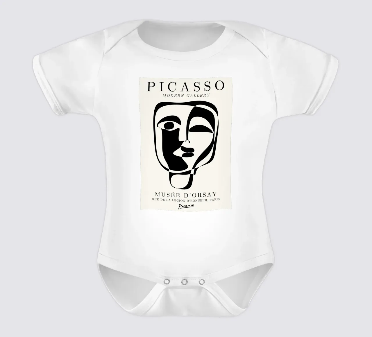 Picasso Abstract Face Mask Art Print | Cubist Modern Gallery body de bebé de NorwesClub