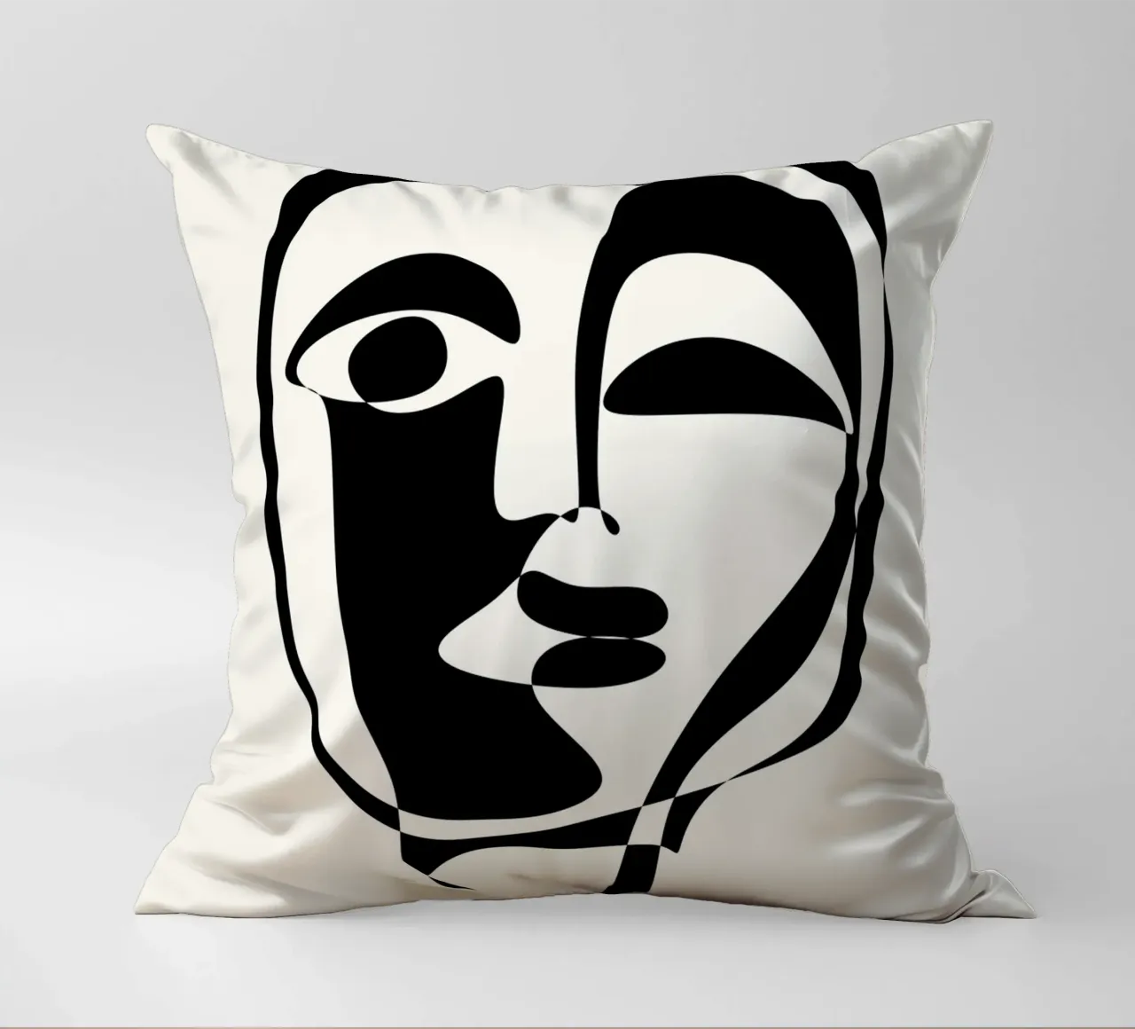 Picasso Abstract Face Mask Art Print | Cubist Modern Gallery decorative cushion by NorwesClub