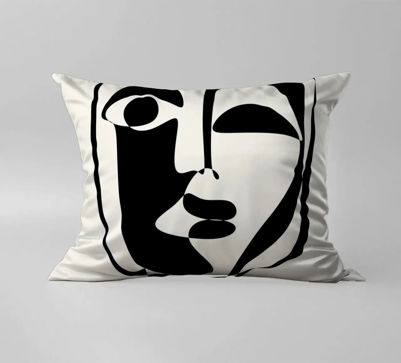 Picasso Abstract Face Mask Art Print | Cubist Modern Gallery decorative cushion by NorwesClub