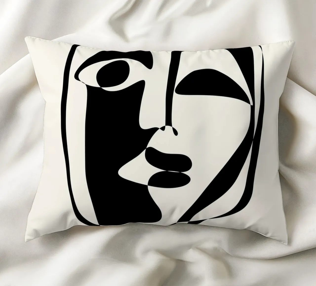 Picasso Abstract Face Mask Art Print | Cubist Modern Gallery decorative cushion by NorwesClub
