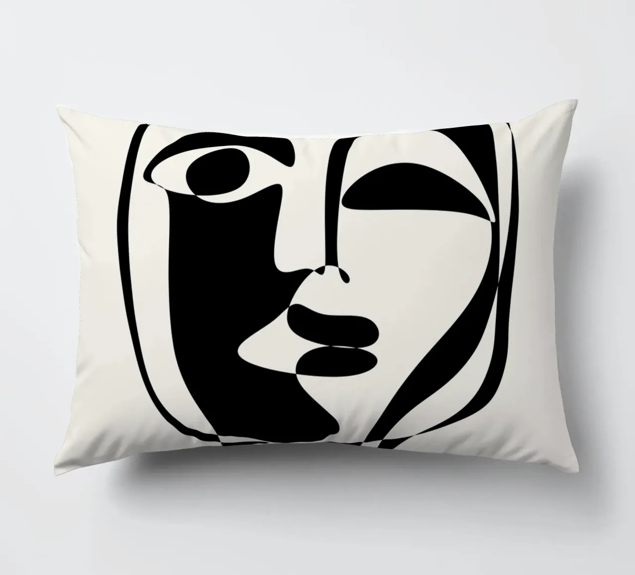 Picasso Abstract Face Mask Art Print | Cubist Modern Gallery decorative cushion by NorwesClub