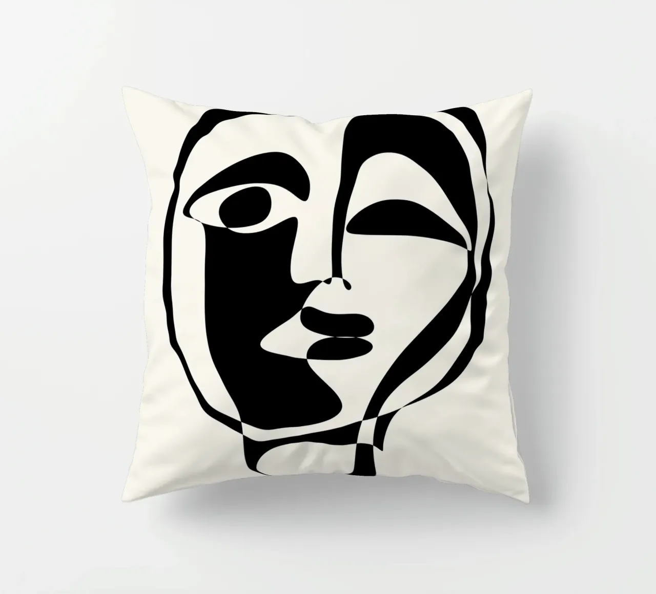 Picasso Abstract Face Mask Art Print | Cubist Modern Gallery decorative cushion by NorwesClub