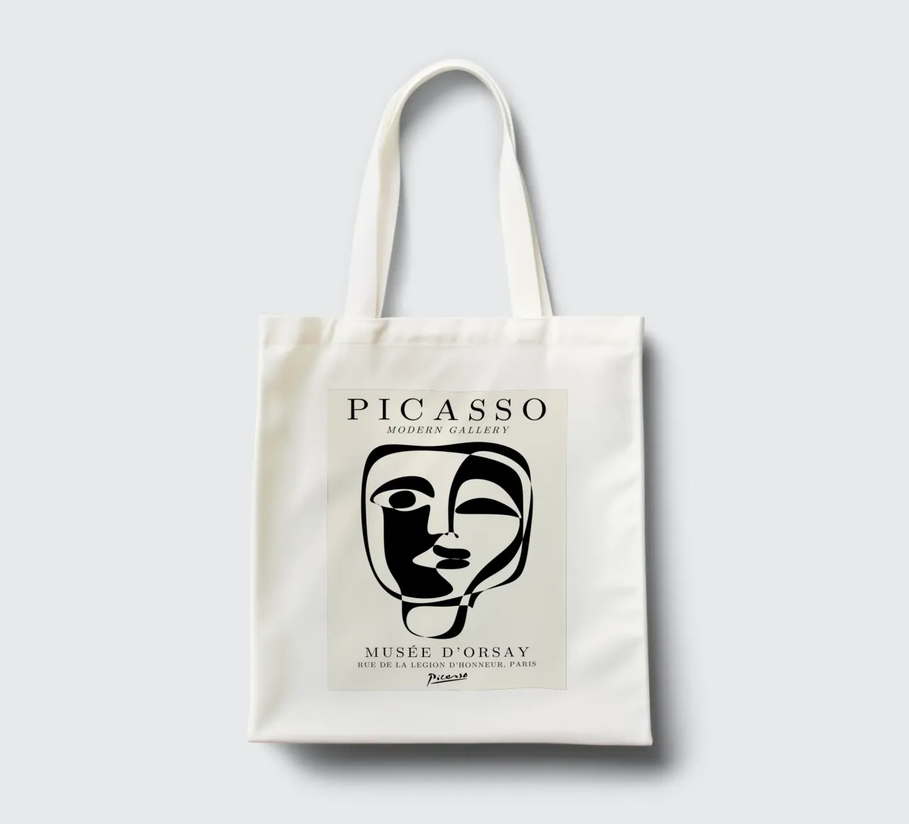 Picasso Abstract Face Mask Art Print | Cubist Modern Gallery tote bag by NorwesClub