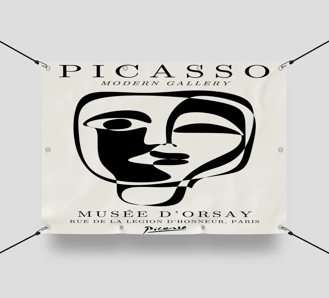 Picasso Abstract Face Mask Art Print | Cubist Modern Gallery lonas publicitarias de NorwesClub