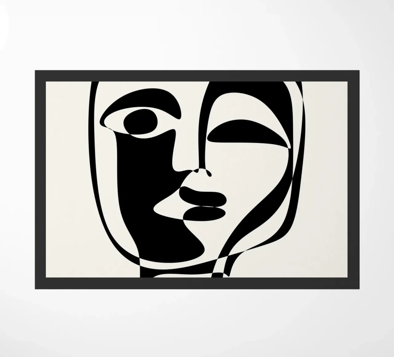 Picasso Abstract Face Mask Art Print | Cubist Modern Gallery felpudo de NorwesClub