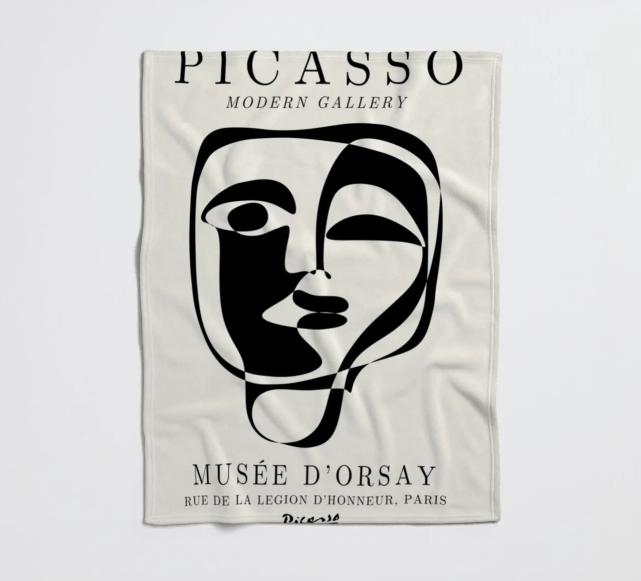 Picasso Abstract Face Mask Art Print | Cubist Modern Gallery fleece blanket by NorwesClub