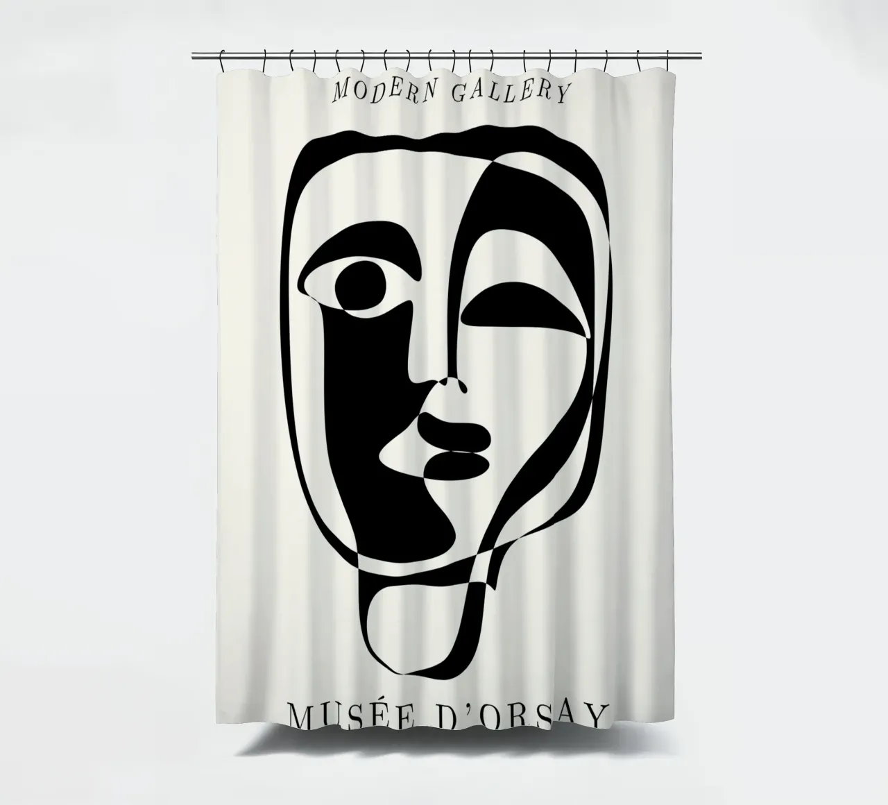 Picasso Abstract Face Mask Art Print | Cubist Modern Gallery cortina de baño de NorwesClub