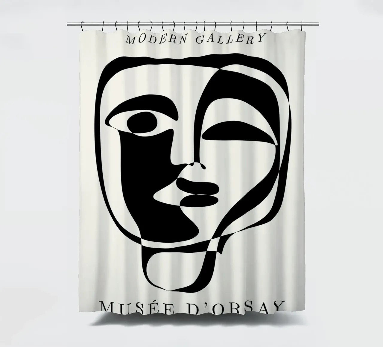 Picasso Abstract Face Mask Art Print | Cubist Modern Gallery cortina de baño de NorwesClub