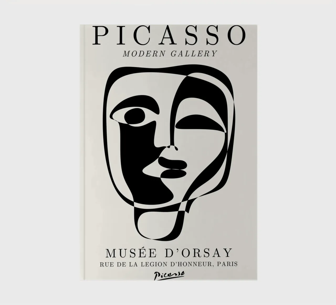 Picasso Abstract Face Mask Art Print | Cubist Modern Gallery notebook by NorwesClub
