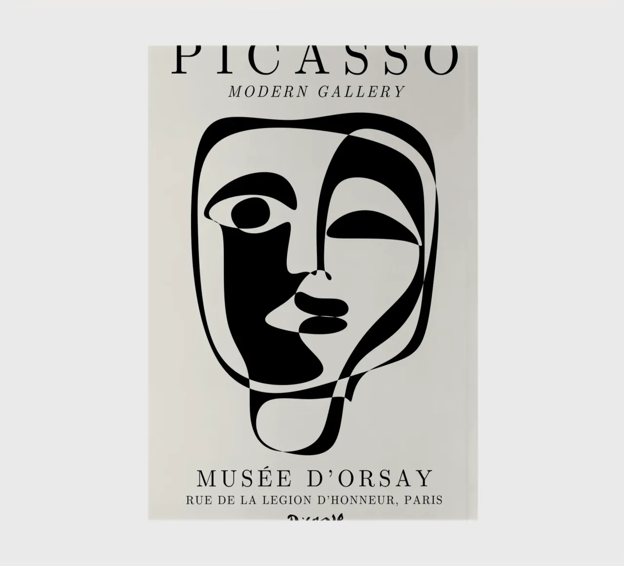 Picasso Abstract Face Mask Art Print | Cubist Modern Gallery notebook by NorwesClub