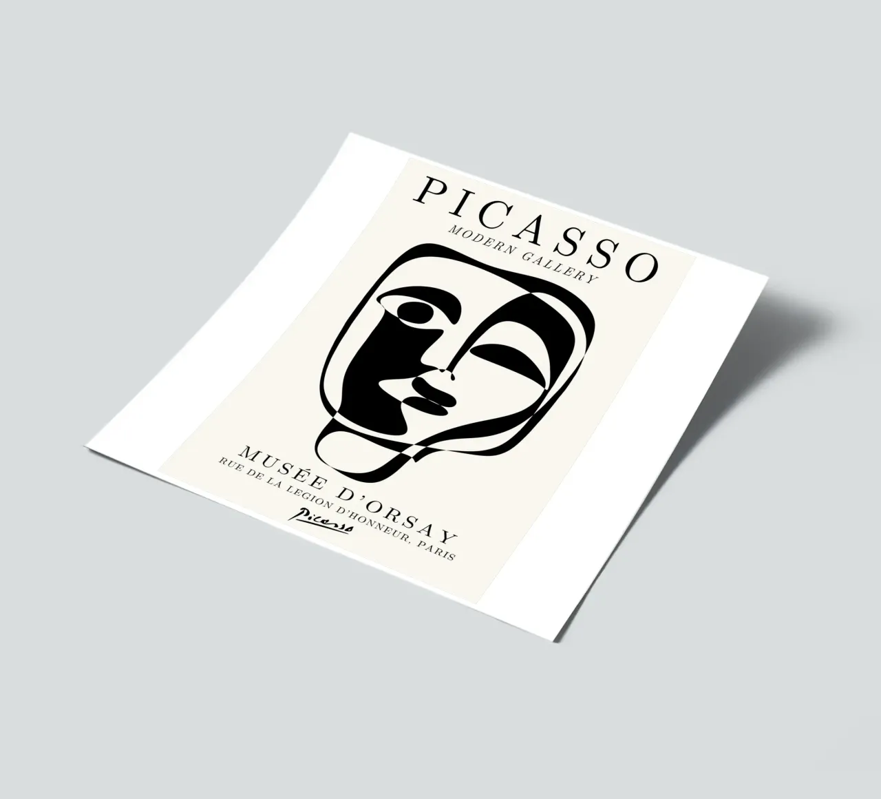 Picasso Abstract Face Mask Art Print | Cubist Modern Gallery sticker sheet by NorwesClub