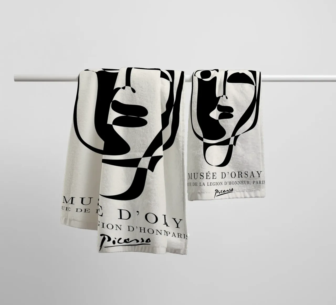 Picasso Abstract Face Mask Art Print | Cubist Modern Gallery towel by NorwesClub