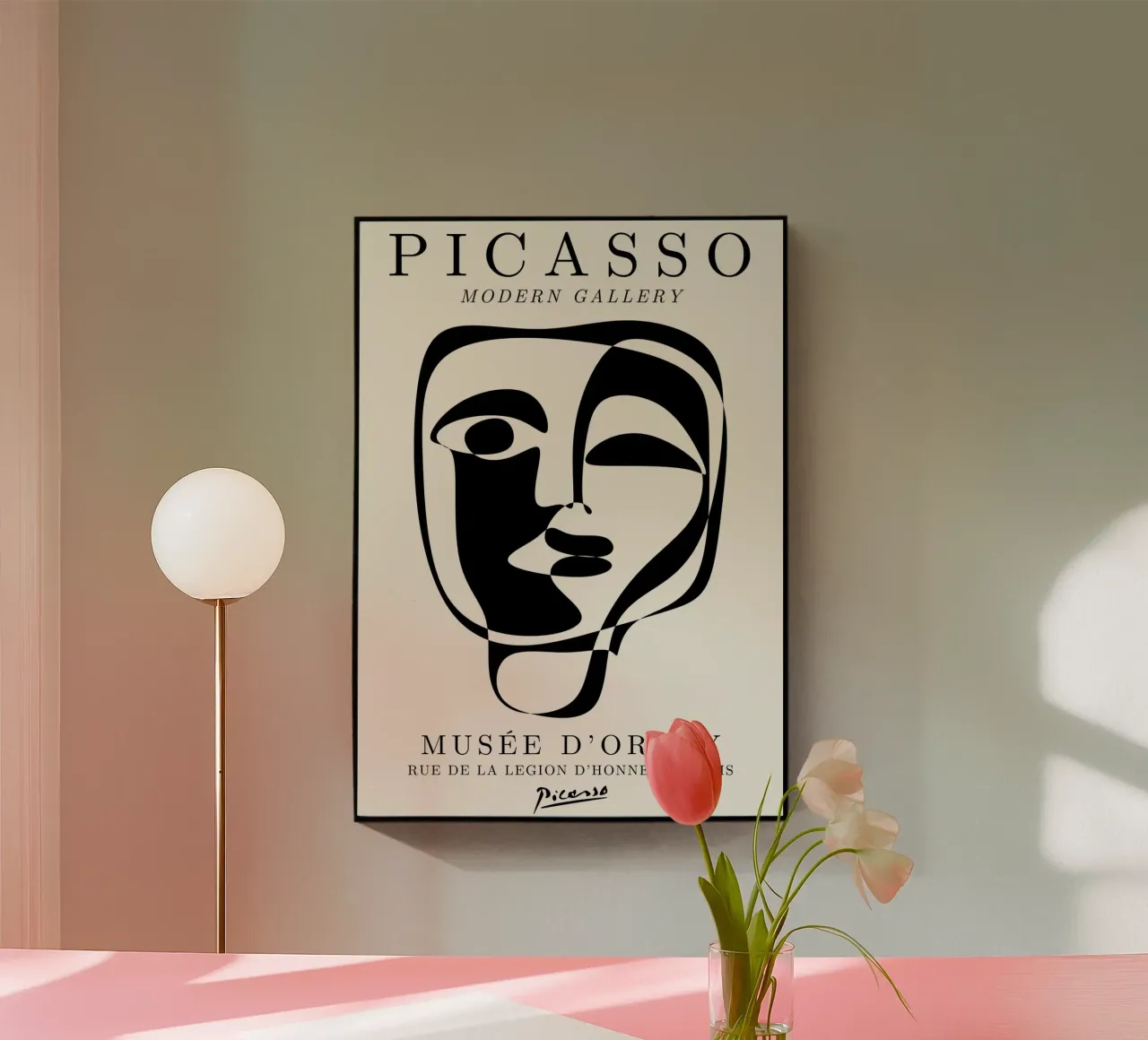 Picasso Abstract Face Mask Art Print | Cubist Modern Gallery metacrilato de NorwesClub