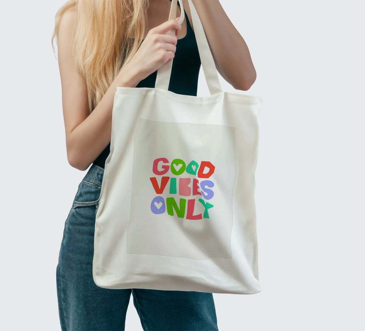 Good vibes only borsa in juta da Pure
