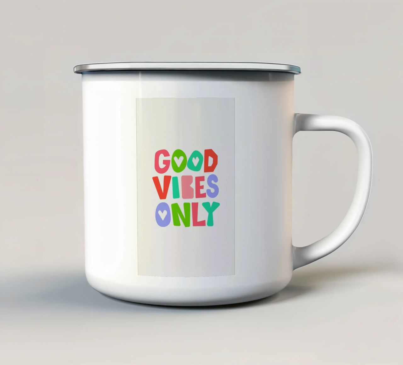 Good vibes only tazza in smalto da Pure