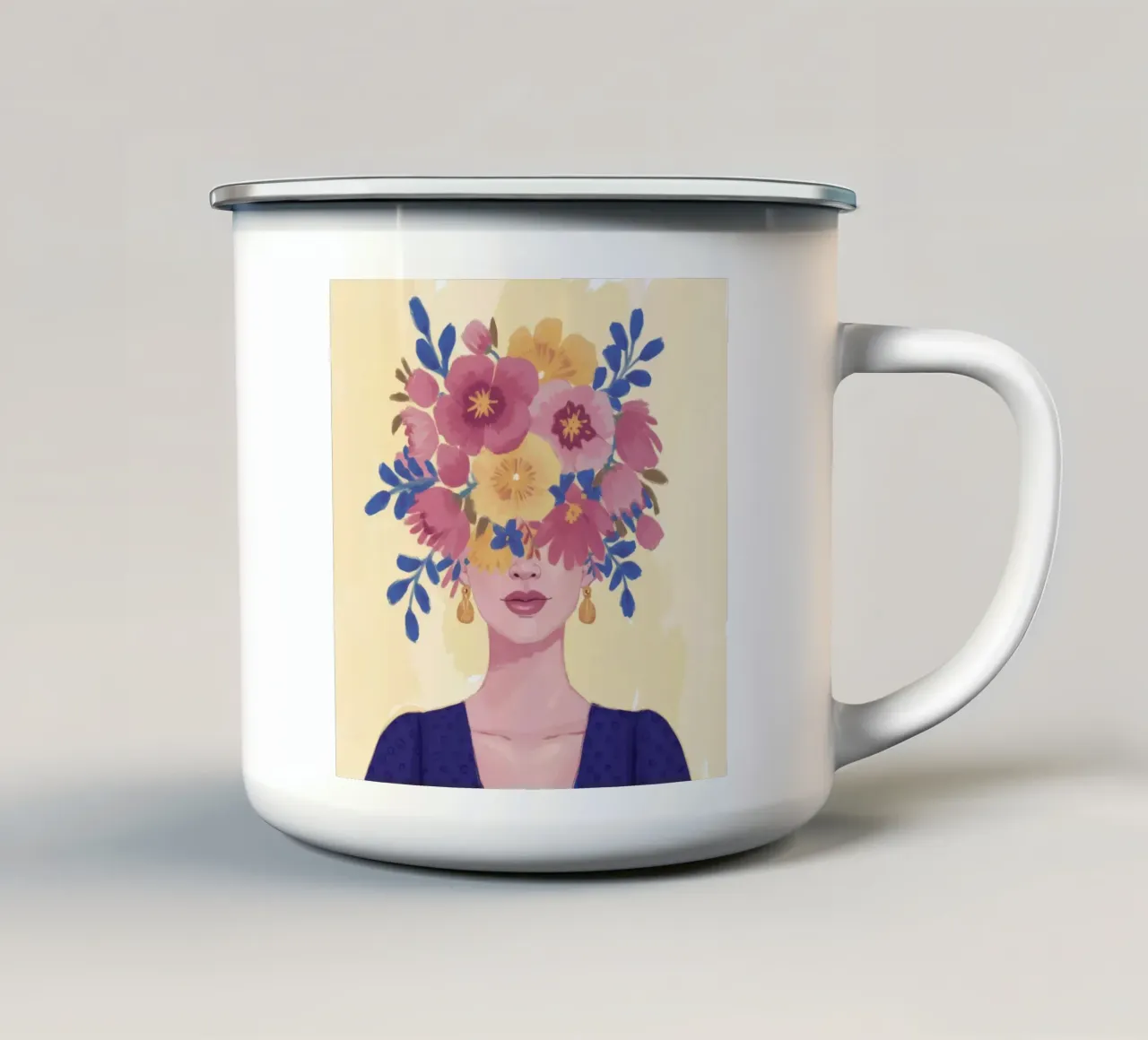Corona floreale in fiore tazza in smalto da Petal Canvas