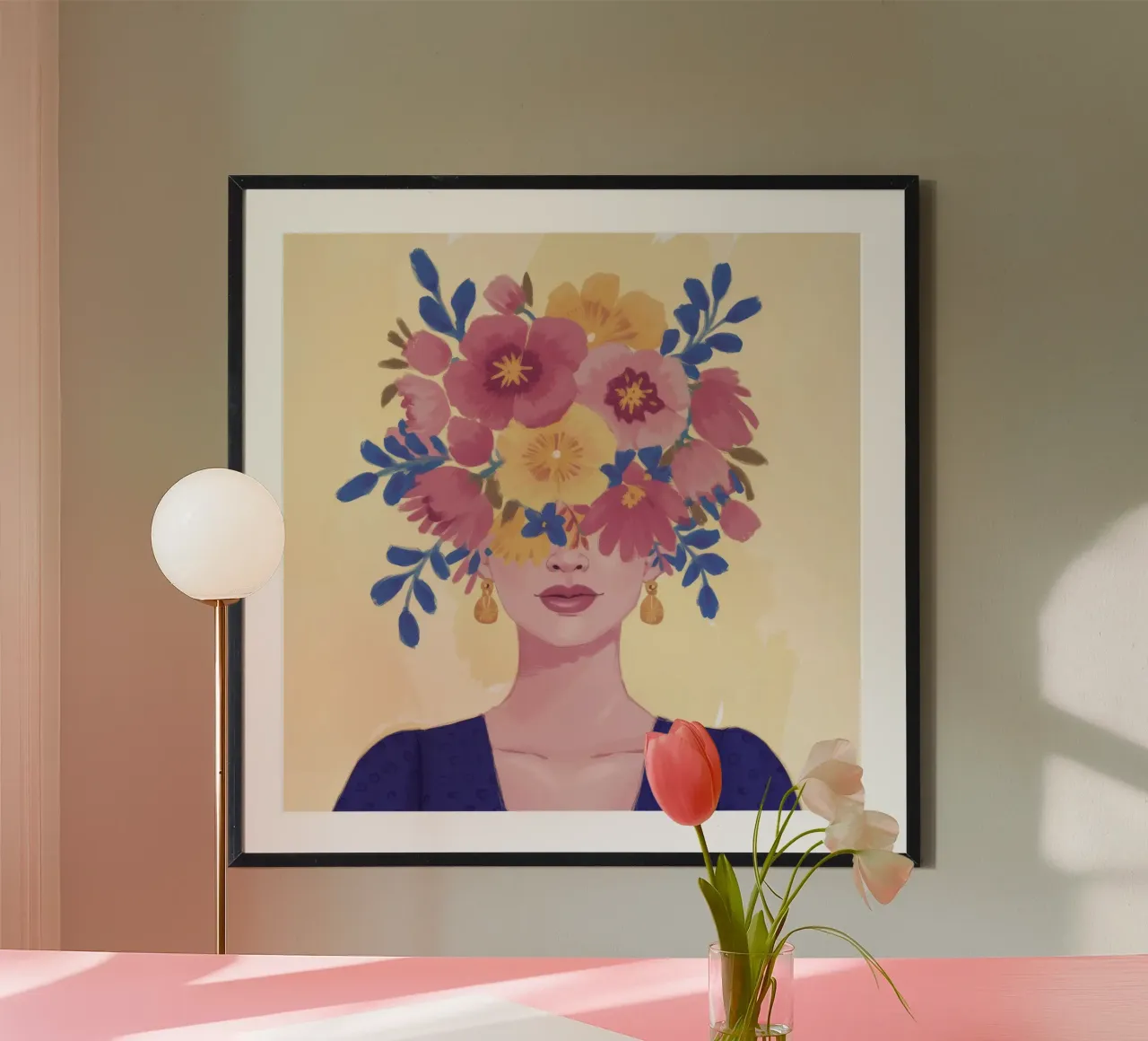 Corona floreale in fiore carta hahnemühle da Petal Canvas