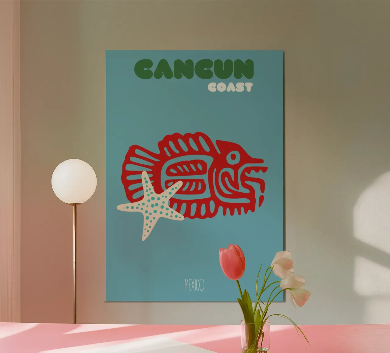 Maya Diepten Cancún: Azteekse vissen en zeesterren - Tribal Naut poster van NorwesClub