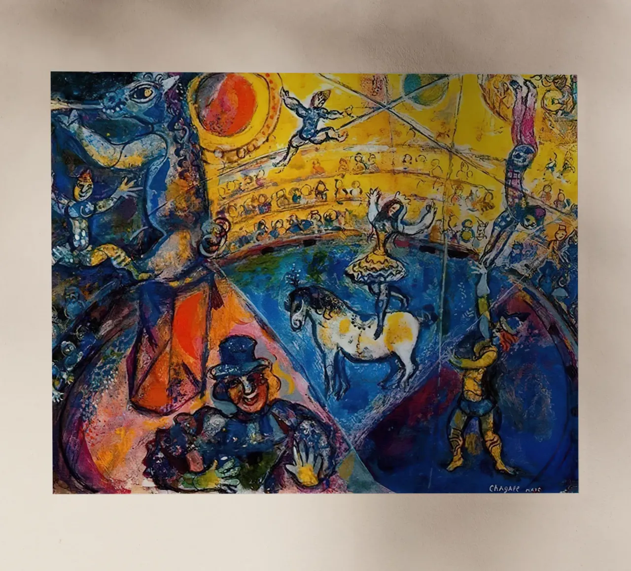 Cavallo del circo Marc Chagall pellicola backlit da Kunze Gallery
