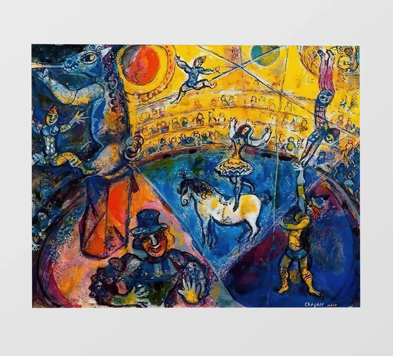 Cavallo del circo Marc Chagall pellicola backlit da Kunze Gallery