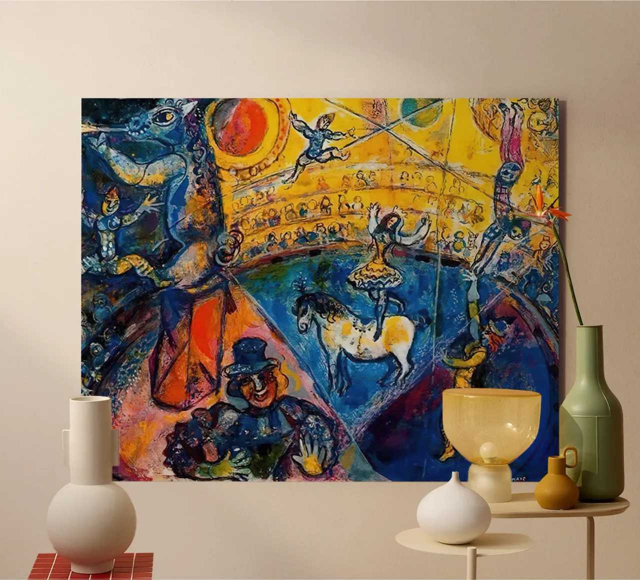 Marc Chagall Cheval de cirque panneau forex de Kunze Gallery